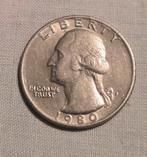 Amerikaanse Quarter Dollar 1980, Ophalen of Verzenden, Noord-Amerika, Losse munt, Zilver