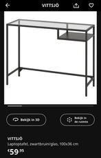VITTSJÖ Laptoptafel - Zwart/Glas, Huis en Inrichting, Bureaus, Ophalen, Zo goed als nieuw, Bureau