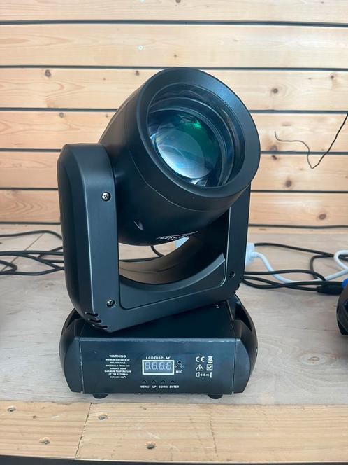 4x LED Moving Head 150W | Beam/Spot met roterende prisma’s, Muziek en Instrumenten, Licht en Laser, Zo goed als nieuw, Licht, Geluidgestuurd