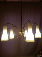 vintage mid-century hanglamp luster 50er jaren, Ophalen, Gebruikt, Glas, Mid-century