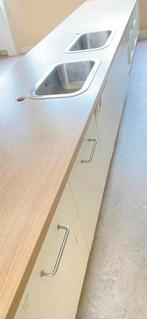 kinder aanrechtblad met 2 Wasbakken & keukenkastjes comleet!, Huis en Inrichting, Keuken | Keukenelementen, Gebruikt, Wit, Ophalen of Verzenden