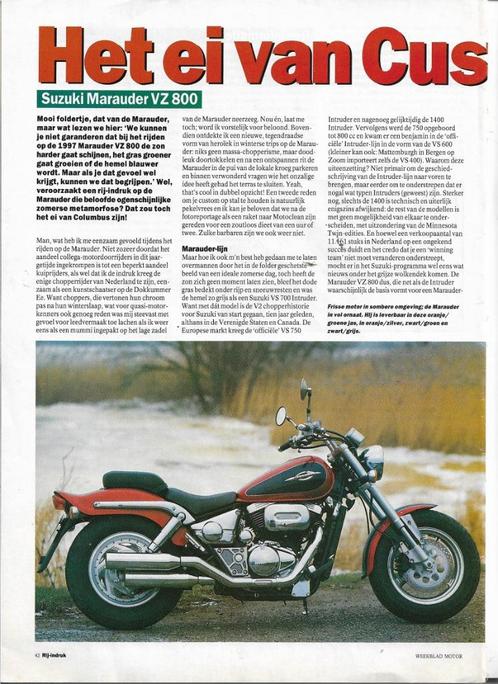 Losbladige rij-indruk Suzuki MARAUDER VZ800 / VZ 800, 1997., Boeken, Motoren, Zo goed als nieuw, Merk of Model, Ophalen of Verzenden