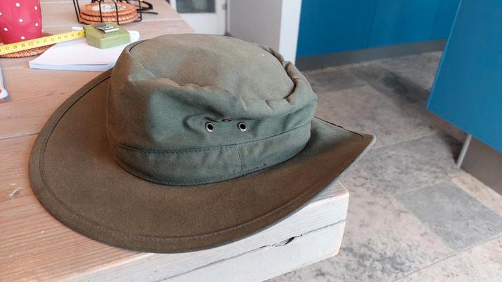 Bush hat , olijfgroen gewaxt katoen  Maat 57 cm., Kleding | Heren, Hoeden en Petten, Gedragen, Hoed, 57 cm (M, 7⅛ inch) of minder
