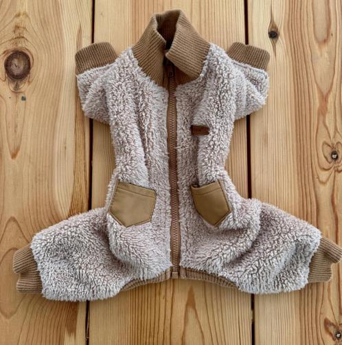 Honden Puppia Onesie Titus - Teddy beige bruin - Small, Dieren en Toebehoren, Hondenkleding, Zo goed als nieuw, Ophalen of Verzenden