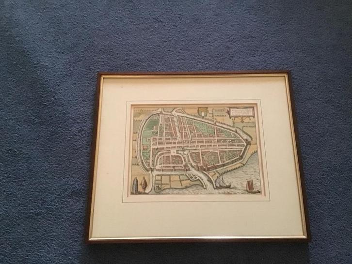 Oude Rotterdam Schets Braun & Hogenberg 1618, Antiek en Kunst, Kunst | Etsen en Gravures, Ophalen of Verzenden