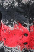 Winterjas zwart/ rood Desigual mt 44, Kleding | Dames, Jassen | Winter, Maat 42/44 (L), Ophalen of Verzenden, Zo goed als nieuw