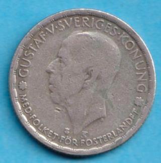 (KE144) Zweden 1 kroon 1947, Postzegels en Munten, Munten | Europa | Niet-Euromunten, Losse munt, Overige landen, Zilver, Verzenden