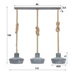 Mooie grijze hanglamp met touw, in zeer goede staat!, Huis en Inrichting, Ophalen, Overige materialen, Betonlook, Zo goed als nieuw