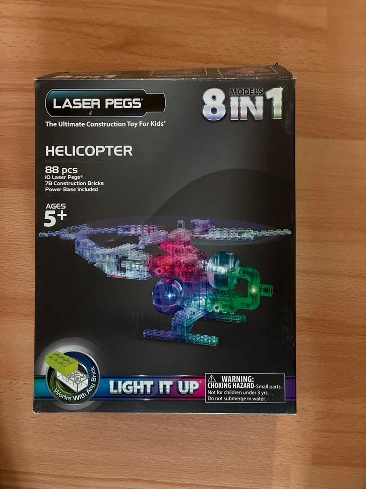 Laser Pegs Helikopter - 8 in 1, Kinderen en Baby's, Speelgoed | Duplo en Lego, Gebruikt, Complete set, Ophalen of Verzenden
