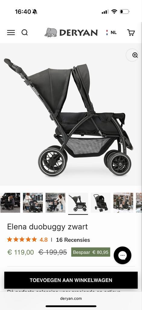 Deryan Duobuggy Elena - Duowagen, Kinderen en Baby's, Kinderwagens en Combinaties, Gebruikt, Kinderwagen, Overige merken, Duowagen