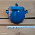 blauw emaille pot of pan met deksel., Antiek en Kunst, Antiek | Emaille, Ophalen of Verzenden