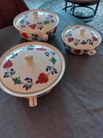 3 dekschalen. Boerenbont, Huis en Inrichting, Keuken | Servies, Ophalen, Overige typen, Zo goed als nieuw, Aardewerk