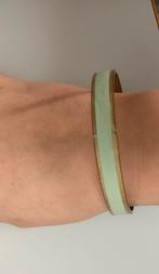 Vintage jaren '60 mint groene emaille bangle armband., Ophalen of Verzenden, Gebruikt, Groen