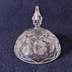 Antieke vintage geëtst glazen cloche taartkoepel kaaskoepel, Antiek en Kunst, Ophalen of Verzenden