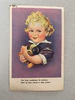 Oude Kaart: Meisje met Teddybeer, Verzamelen, Ophalen, Voor 1920, Gelopen, Overijssel