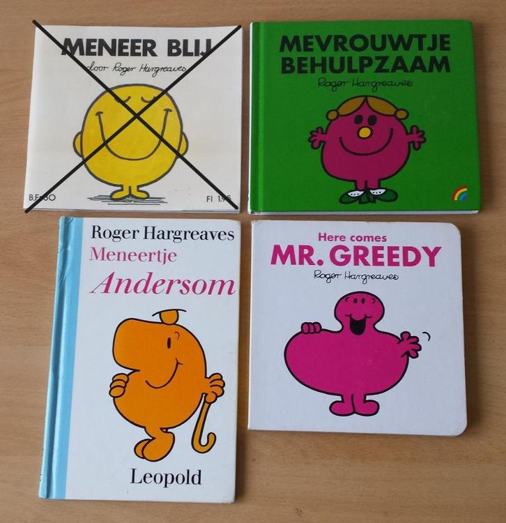 4 Roger Hargreaves Boekjes - divers, Boeken, Kinderboeken | Jeugd | onder 10 jaar, Gelezen, Fictie algemeen, Ophalen of Verzenden