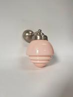 Art deco roze wandlamp pastelkleur met chromen wandarmatuur, Ophalen of Verzenden