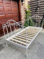 Romantisch eenpersoon Frans wit smeedijzeren bed 200 x 90 cm, Ophalen, 90 cm, Eenpersoons, Wit