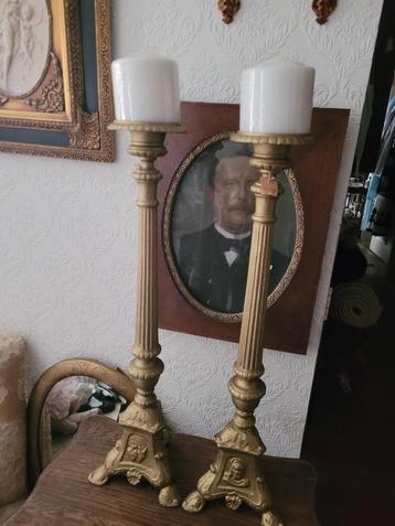 Zeer oude Franse kandelaars p/st 44,95 foto 1 t/m 4 beschikbaar voor biedingen