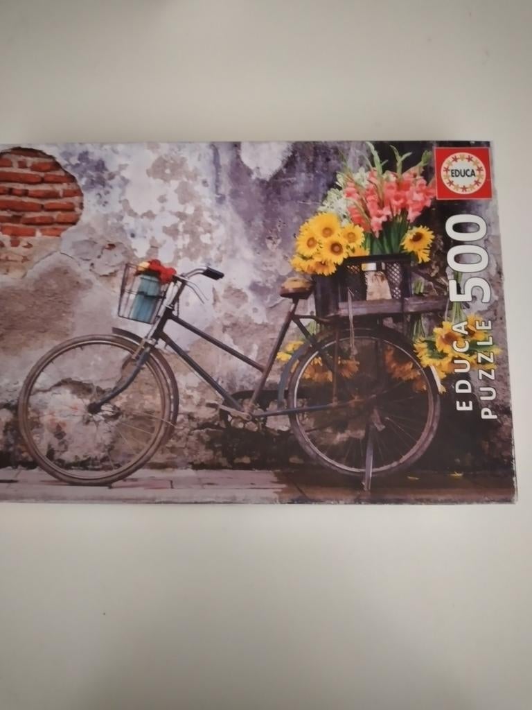 Puzzel  fiets met bloemen, Ophalen
