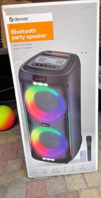 Denver Bluetooth Speaker Party box Discolichten Partybox, Ophalen of Verzenden, Zo goed als nieuw, Complete set