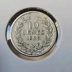 10 cent 1889 prachtig nederland willem 3, Koning Willem III, Verzenden, Zilver, 10 cent