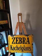 mooi oud emaille bord Zebra kachelglans, Ophalen of Verzenden, Gebruikt, Reclamebord