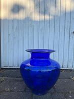 Grote ronde vaas , koningsblauw , ca 50 cm hoog, Ophalen, 50 tot 75 cm, Blauw, Glas