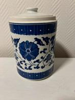 Te Koop Delfts Blauw Voorraadpot Bloemenmotief, Antiek en Kunst, Ophalen of Verzenden
