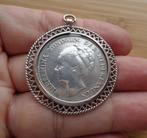 zilveren hanger met 1 gulden uit 1923 [188], Ophalen of Verzenden, Zilver, Hanger