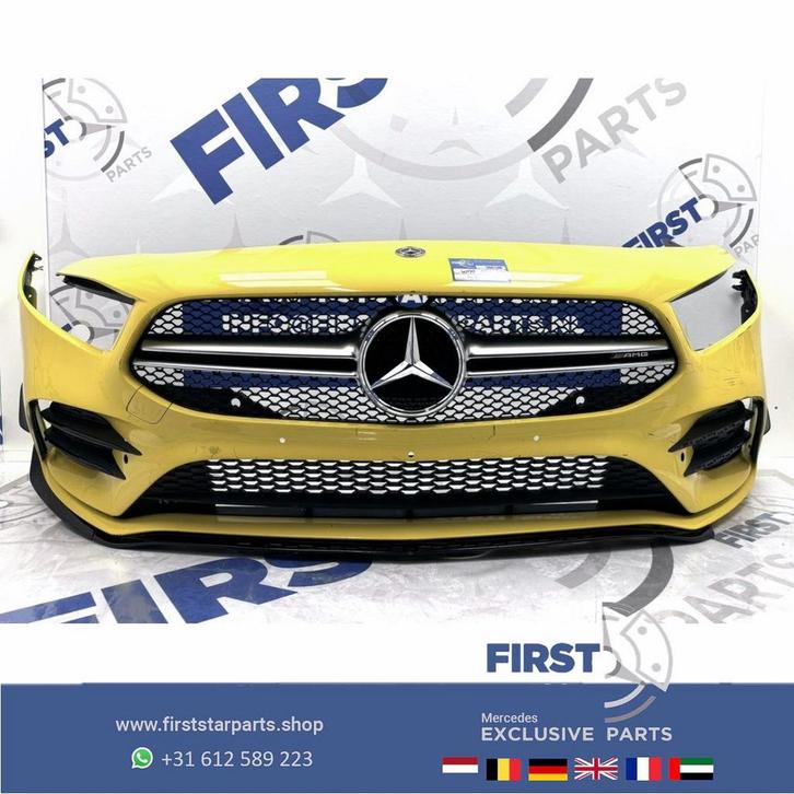 W177 A KLASSE 2022 A35 AMG VOORBUMPER GEEL AERO PERFORMANCE, Auto-onderdelen, Carrosserie en Plaatwerk, Bumper, Mercedes-Benz