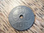 Oorlogsgeld WW2 bezet Belgie 10 Centimes 1943 (F-NL) #256, Postzegels en Munten, Munten | België, Verzenden, Overig, Losse munt
