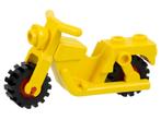 Lego Yellow Motorcycle Town with Red Wheels with Black Tires, Ophalen of Verzenden, Gebruikt, Losse stenen, Lego