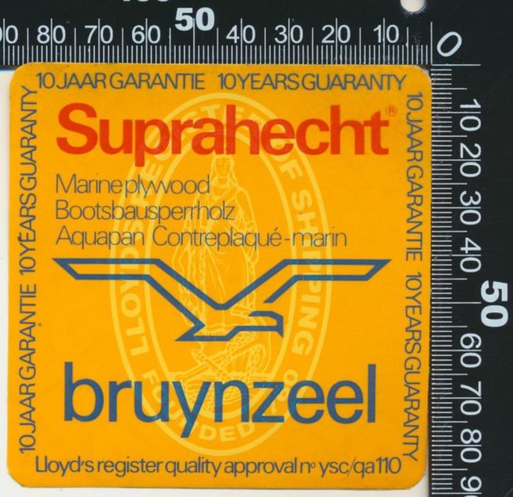 Sticker: Bruynzeel - Suprahecht (2), Verzamelen, Stickers, Zo goed als nieuw, Bedrijf of Vereniging, Ophalen of Verzenden