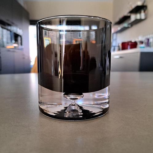 Vintage design vaasje/kandelaar met luchtbel in bodem, glas, Antiek en Kunst, Antiek | Vazen, Ophalen of Verzenden