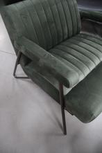 Luxe fauteuil William Eleonora metaal stof velvet groen, Metaal, Zo goed als nieuw, 50 tot 75 cm, Ophalen