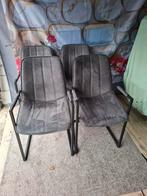 4 antraciet industriële eetkamerstoelen., Huis en Inrichting, Stoelen, Ophalen, Zo goed als nieuw, Grijs, Vier
