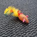 Oranje glitter muis met veren, Dieren en Toebehoren, Kattenspeelgoed, Ophalen of Verzenden, Nieuw, Speelmuis