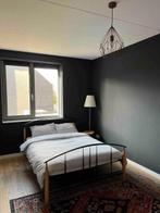 Bed Tweepersonen 140x200 Metaal Stalen Bodem en Matras, Ophalen, Zwart, Tweepersoons, 140 cm