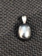 Vintage Hematiet cabochon steen hanger en sterling zilver, Sieraden, Tassen en Uiterlijk, Kettinghangers, Verzenden, Zo goed als nieuw