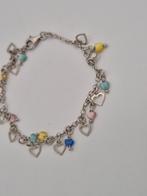 Zilveren armband hartjes 18.5cm, Verzenden, Gebruikt, Zilver, Zilver