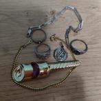 Nr52. Zilveren sieraden en 1 verguld met merkjes, Ophalen of Verzenden, Zo goed als nieuw, Goud, Zilver