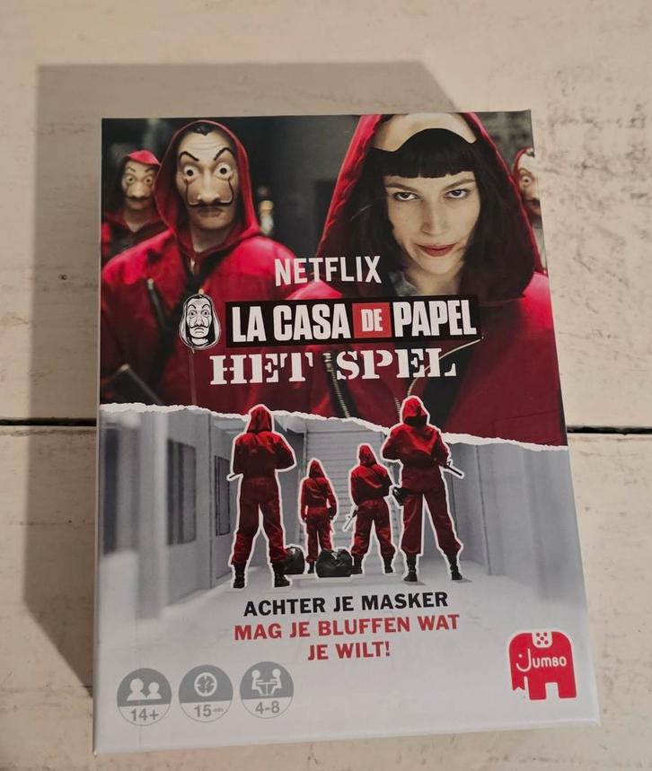 La Casa de Papel Bordspel - Jumbo, Hobby en Vrije tijd, Gezelschapsspellen | Bordspellen, Zo goed als nieuw, Drie of vier spelers