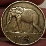 Koloniale valuta 5 Fr. 1947 Belgische Congo, Postzegels en Munten, Munten | Afrika, Verzenden, Overige landen