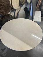 Ronde eettafel marmer MOET WEG - Crema Marfil 130cm, Rond, Ophalen of Verzenden, Zo goed als nieuw, Vijf personen of meer