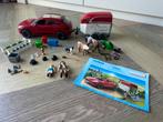 Playmobil Porsche auto met paarden trailer 9376, Ophalen of Verzenden, Zo goed als nieuw, Jongen of Meisje