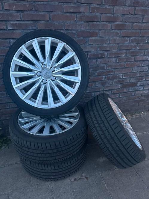 Originele 18 inch audi velgen + zomerbanden, Auto-onderdelen, Banden en Velgen, Banden en Velgen, Zomerbanden, 18 inch, 225 mm