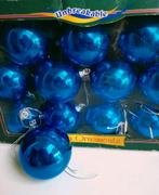 Blauwe kerstballen Peugeot leeuw 12 stuks onbreekbaar, Diversen, Kerst, Ophalen of Verzenden, Zo goed als nieuw