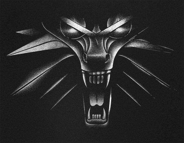 The Witcher schilderij op een metalen plaat... Gravure, Antiek en Kunst, Kunst | Schilderijen | Modern, Verzenden
