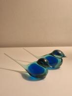 Twee vogels van glas met blauw lijf en lange staart., Ophalen of Verzenden, Zo goed als nieuw, Dier